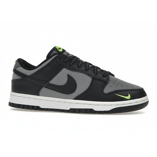 Nike Dunk Low Black Cool Grey Volt Mini Swoosh, Men