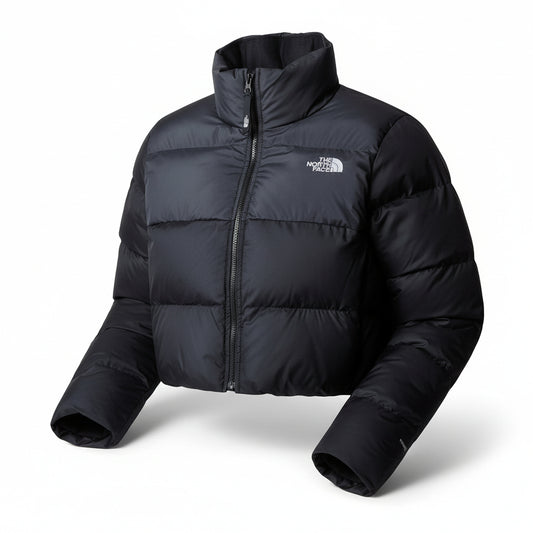 The North Face Black Cropped Puffer Jacket, Women