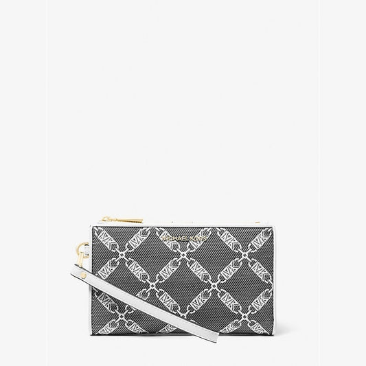 Michael Kors Jet Set Monogram Wallet Black White, Women