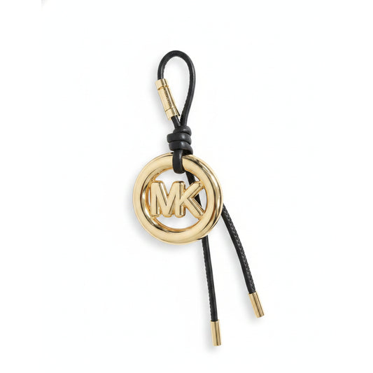 Michael Kors MK Logo Gold Charm Keychain Black, Women