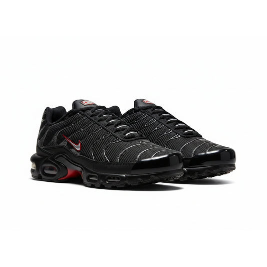 Nike Air Max Plus Black University Red Metallic Silver, Men