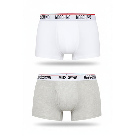 Moschino Logo Band Boxer Briefs White Grey (A13944300-1489) Men