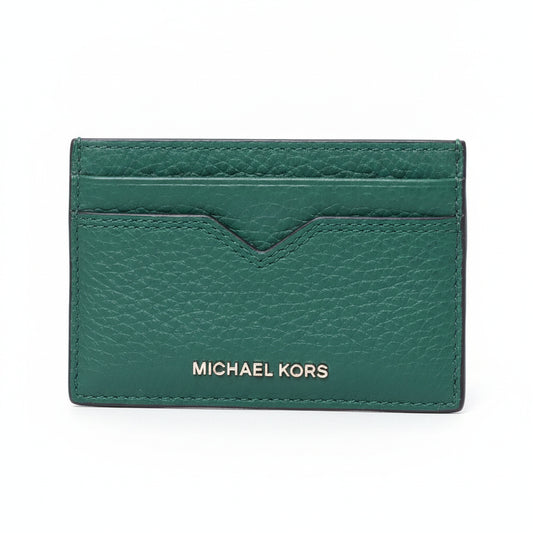 Michael Kors Hudson Green Leather Card Holder, Women