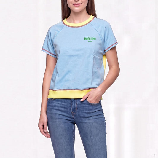 Moschino Logo Crop Sweatshirt Blue (A17089417-1305), Women
