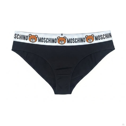 Moschino Teddy Bear Logo Bikini Briefs Black, Men