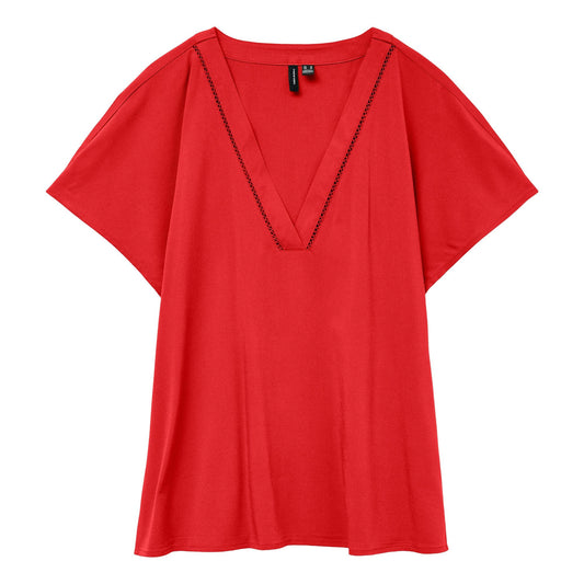 Vero Moda Bella Wide Top (10327551-FIERYRED) Women
