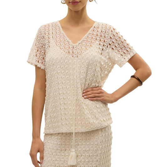 Vero Moda Dylie V-neck Woven Shirt (10330939-BIRCH) Women