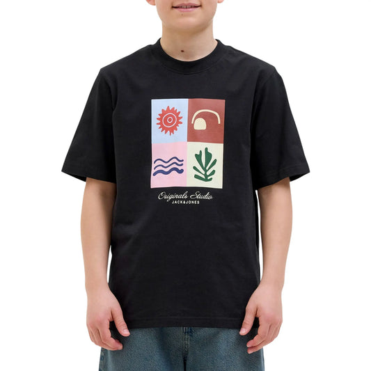 Jack & Jones Originals Canggu Front Branding Crew Shirt (12278645-BLACK) Kids