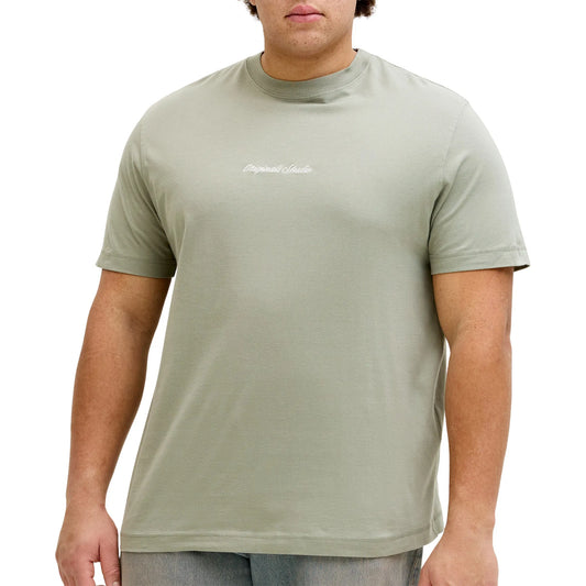 Jack & Jones Norrebro Embroidered Crew T-shirt (plussize) (12284161-SEAGRASS) Men