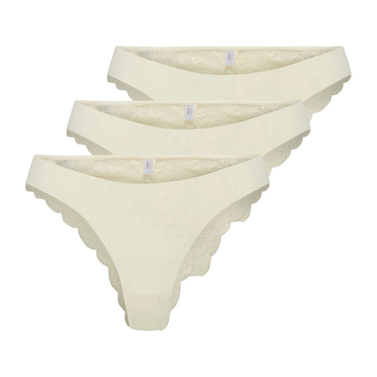 Only Chloe Lace Brazil Slips (3-pack) (15348960-CLOUDDANCER) Women