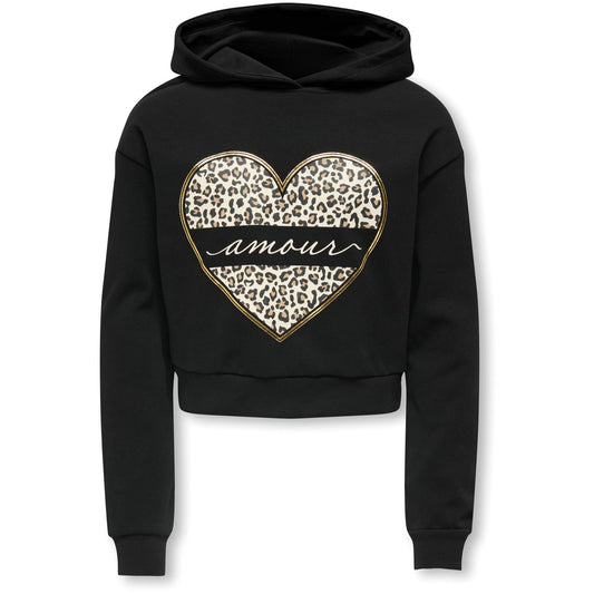 Only Cooper Life Heart Hoodie (15355330-BLACK) Kids