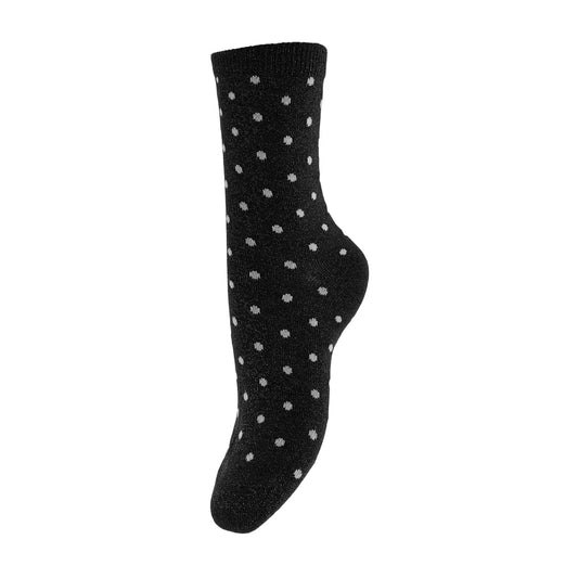 Pieces Sebby Glitter Pattern Long Socks (17094859-BLACK) Women