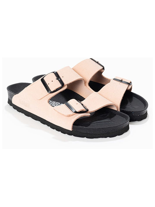 Sunbay Leather Mules "Trefle" Beige Women