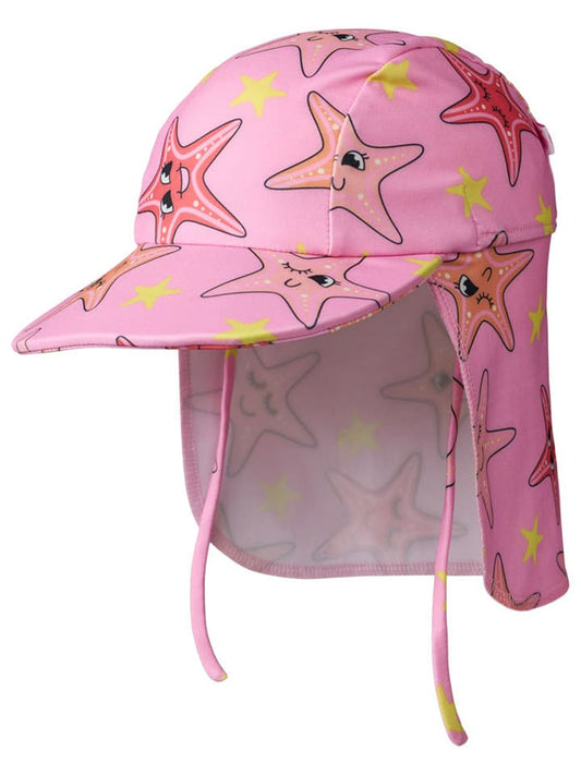 Småfolk Neck Flap Cap "Seesterne" Pink Women