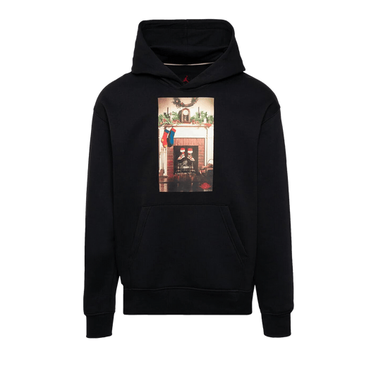 Air Jordan Jumpman Chimney Fleece Pullover Hoodie 'Black/Gym Red' (HQ5654-010) Unisex