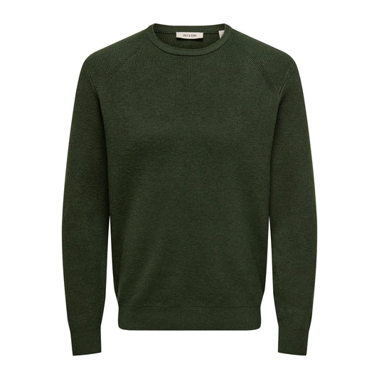 Only & Sons Alfi Knit Camp Sweater (22037583-KOMBUGREEN) Men