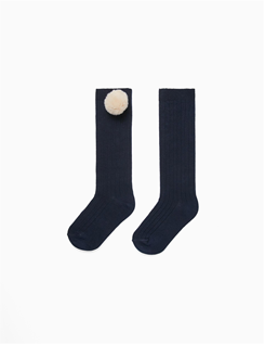 Zippy High Sock Pompom Dark Blue (31052154006) Kids