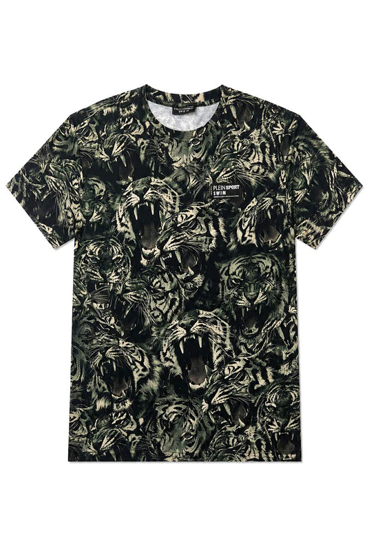 Plein Sport ALLOVER TIGER T-SHIRT (PS26MTS10_05_GREEN) Men