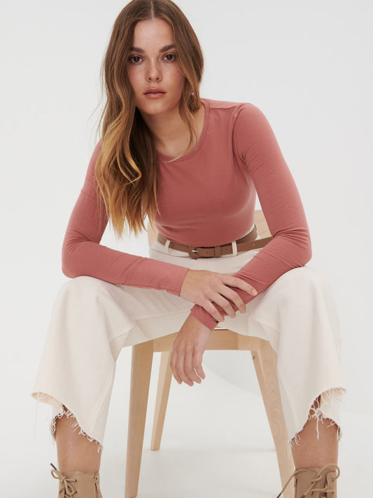 Sinsay Women long-sleeved T-shirts (2109F-39X Peach)