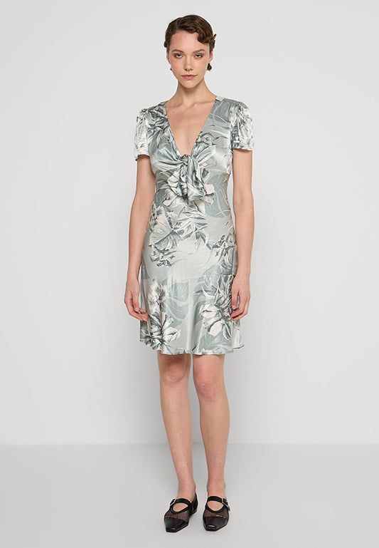 Guess KNEE-LENGHT DRESS, FOR WOMEN, V-NECK, SHORT SLEEVES, PATTE (ZZO2V3732-M00) Women