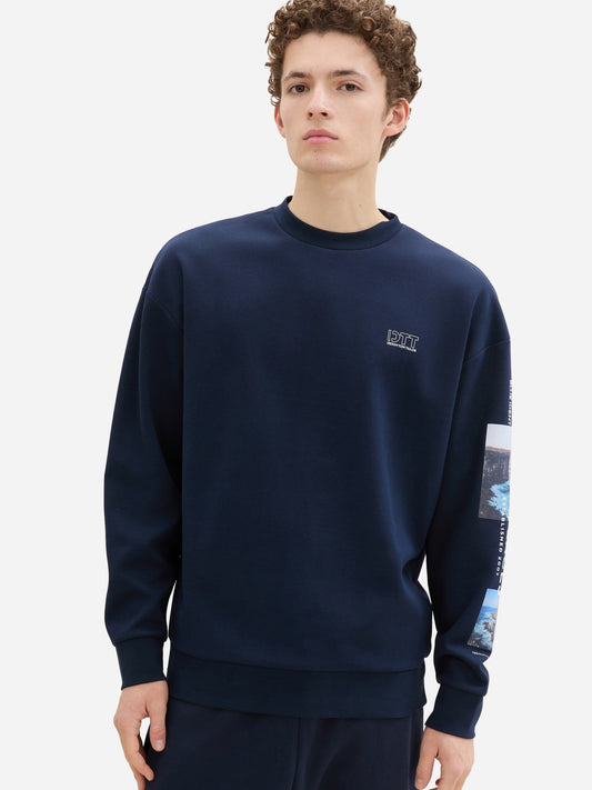 Tom Tailor Men hoodless sweatshirts (1043303_dark blue)