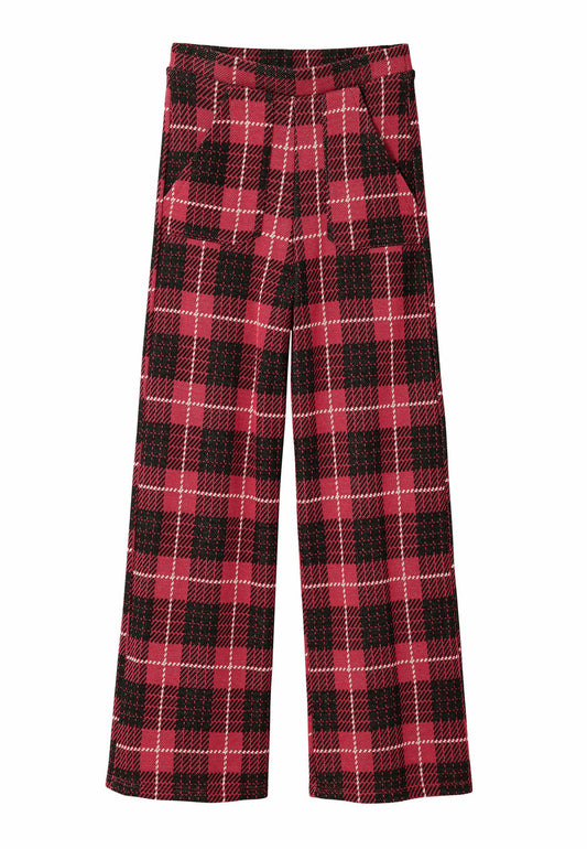 Desigual Plaid flare trousers red (DE123B038-G11) Kids