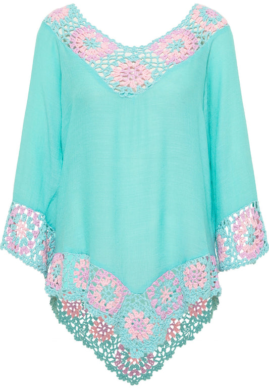 usha Häkel Shirt rakata Blue (1US21E0FF-K12) Women