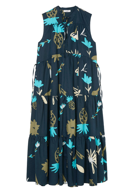 Marc O'Polo DENIM Print-Maxi-Kaskadenkleid oversize aus Tencel™ Lyocell-Mix Women
