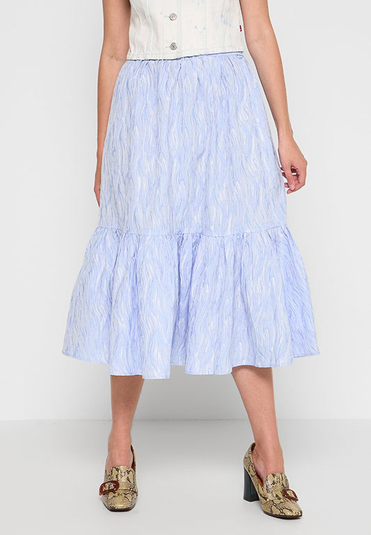 Jacquard wave midi skirt Women
