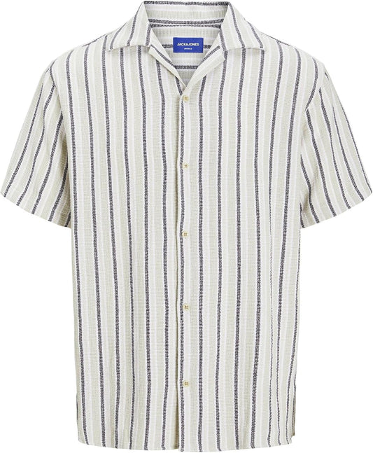 Jack & Jones Originals JORCOBA STRIPE RESORT SHIRT SS SN Celadon Tint (12271060-Celadon Tint) Men