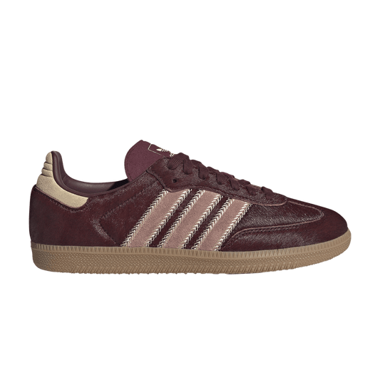 adidas Samba OG Maroon Sand Strata Pony (JP5330) Women