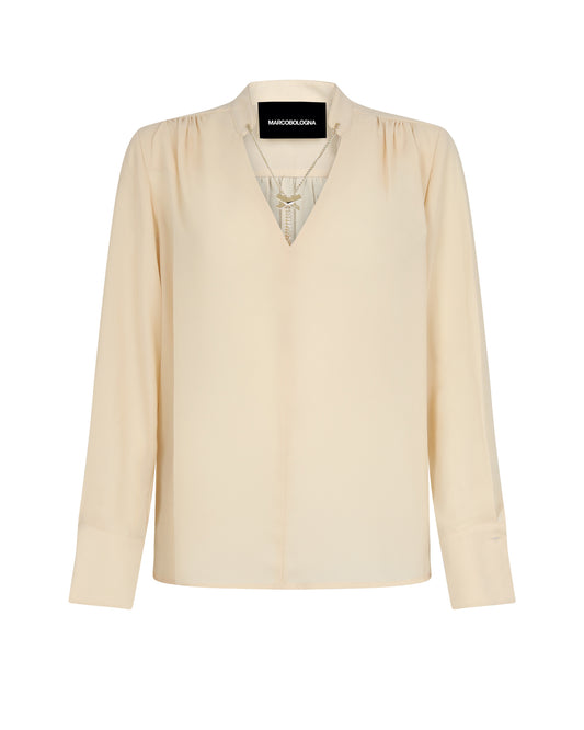 Marco Bologna Blouse Dathio Chalk (BPA26447BL) Women