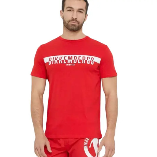 Bikkembergs Crew neck
t-shirt HALF LOGO (BKK2MTS03_Red) Men