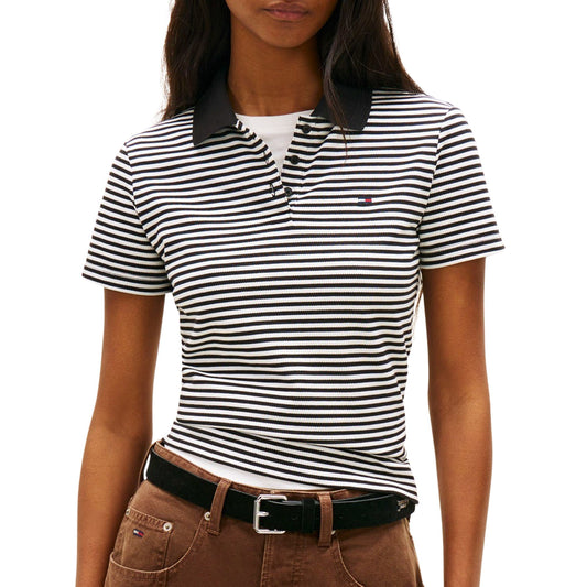 Tommy Hilfiger Slim Essential Polo Black / White (DW0DW20160-0AQ) Women