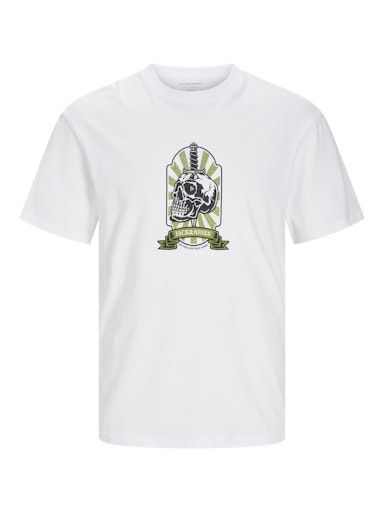 Jack & Jones Originals JORSEVEN SKULL TEE SS CREW NECK SN Bright White (12262491-BrightWhite) Men