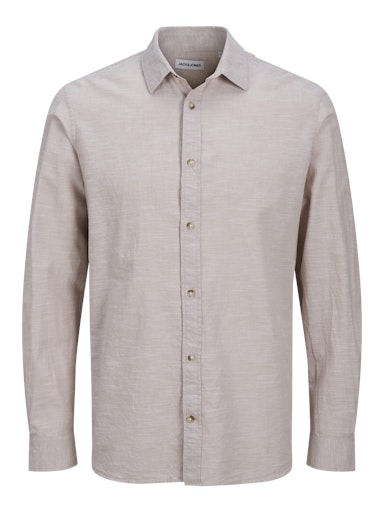 Jack & Jones Essentials JJESUMMER SHIRT LS SN Crockery (12269315-Crockery) Men