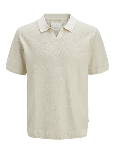 Jack & Jones Premium JPRCCEASTON KNIT SPLIT NECK SS SN Whitecap Gray (12273012-WhitecapGray) Men