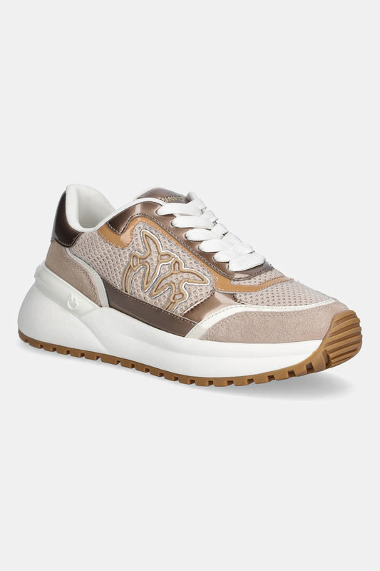 GEM 11 - SNEAKER MIRROR LEATHER/MESH/COW SUEDE LIGHT ROSE/BUTTER Women