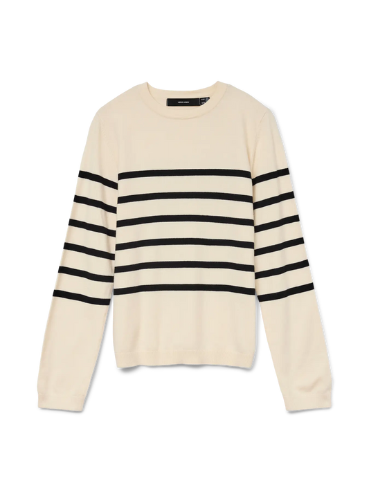 Saba Plain Long Sleeve O-Neck Pullover Birch (10309324) Women