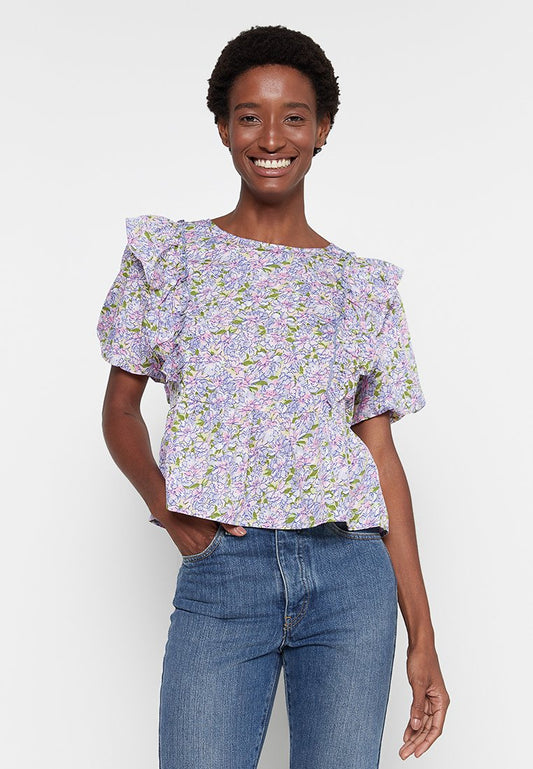 JDY EVELYN S/S FRILL TOP WVN LO (ZZO204F08-I00) Women