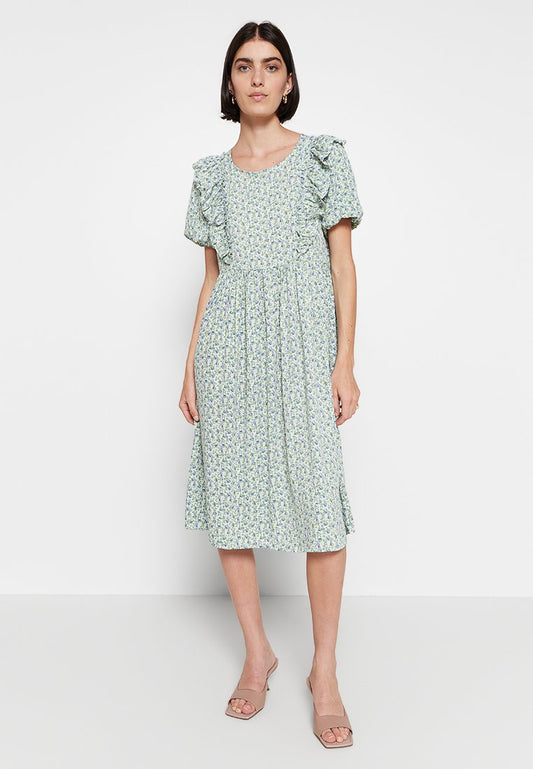 JDY EVELYN S/S FRILL MIDI DRESS WVN LO (ZZO204F07-M00) Women