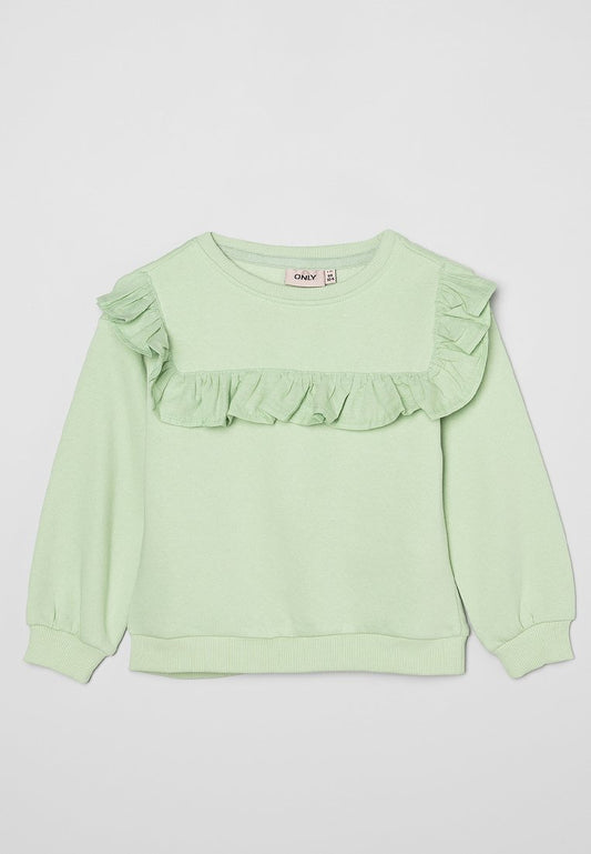 Only Girls KOGOFELIA L/S FRILL O-NECK BO SWT green (ZZO1R4E02-M00) Kids