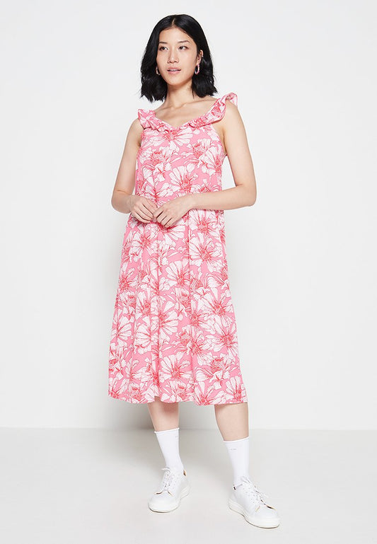 VILA VISIMPLY S/L FLOUNCE MID CALF DRESS/ZL (ZZO1K9X12-J00) Women