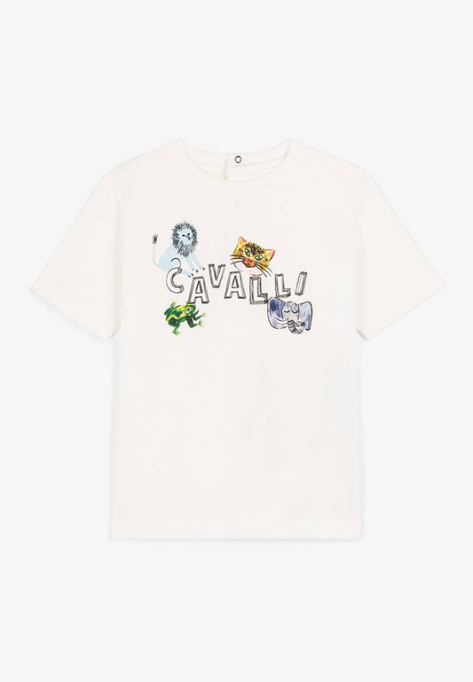 Roberto Cavalli Junior babyb t shirt jungle Off-White (ZZO1RD185-B00) Kids