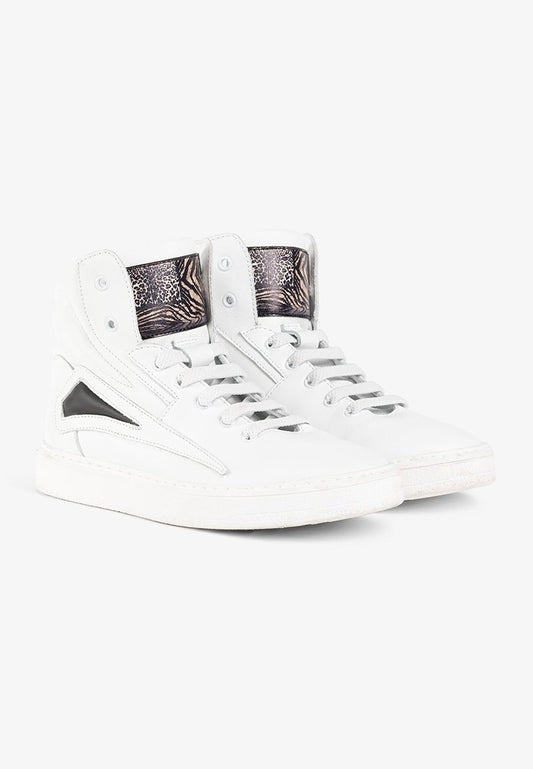 boy leather high sneakers zip Kids Unisex