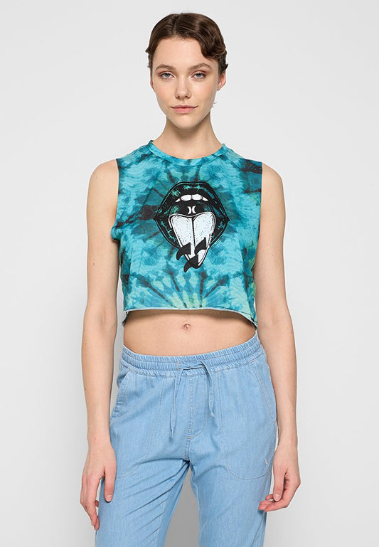 ELROW EYES CROPPED TONGUE TANK Women