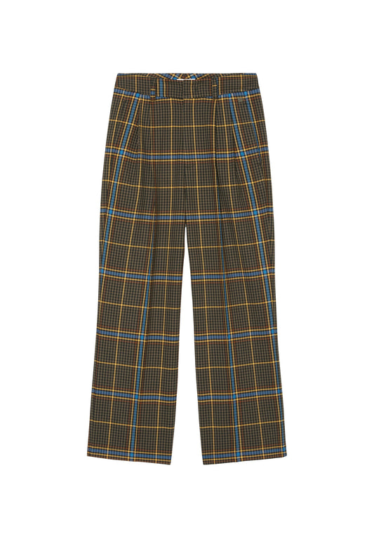 Marc O'Polo DENIM Bundfalten-Hose im Anzug-Stil mit garngefärbtem Karomuster (OP521A03N-K11) Women