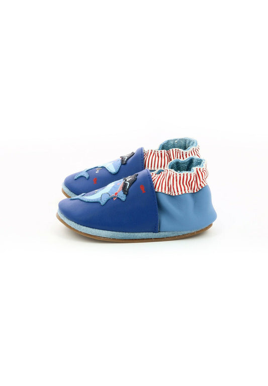 Robeez Chaussons Cuir Pirate Shark Blue (RO114F04F-K11) Kids
