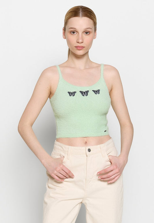 CLUELESS EMB TANK GREEN 1CC $29.95 Women