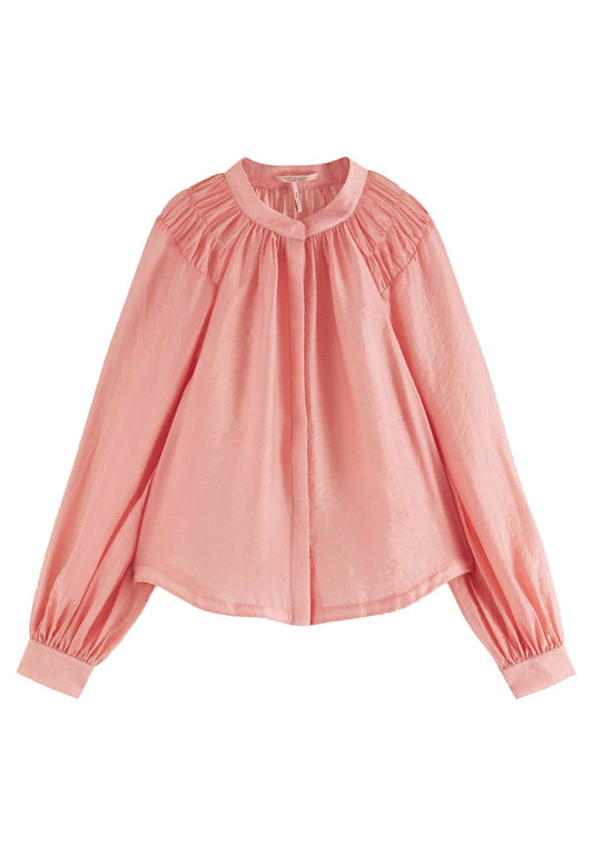 Scotch & Soda Voluminously sleeved shirt Pink (SC321E0DU-J11) Women